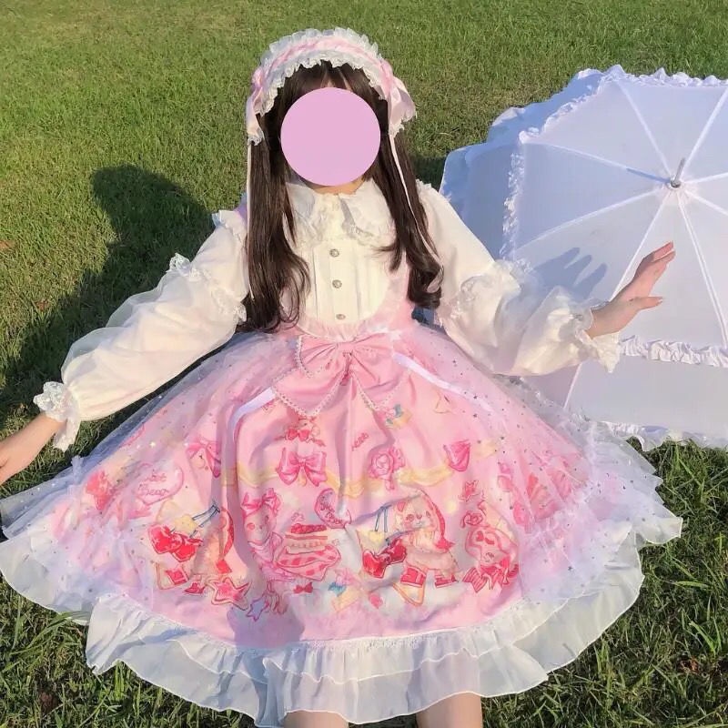 Đầm Lolita Hai Dây Xinh Xắn Dành Cho Bé Gái