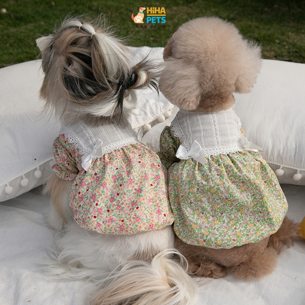 Áo Cho Cún Mèo Có Nón Đi Kèm Vải Hoa Cao Cấp Quần Áo Thú Cưng Thiết Kế Hàn Quốc Hihapet.