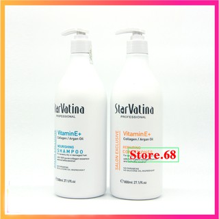 Bộ Dầu Gội Xả Star Vatina Dưỡng Sinh Siêu Phục Hồi Tái Tạo Tóc 800ml/500ml - Chính Hãng