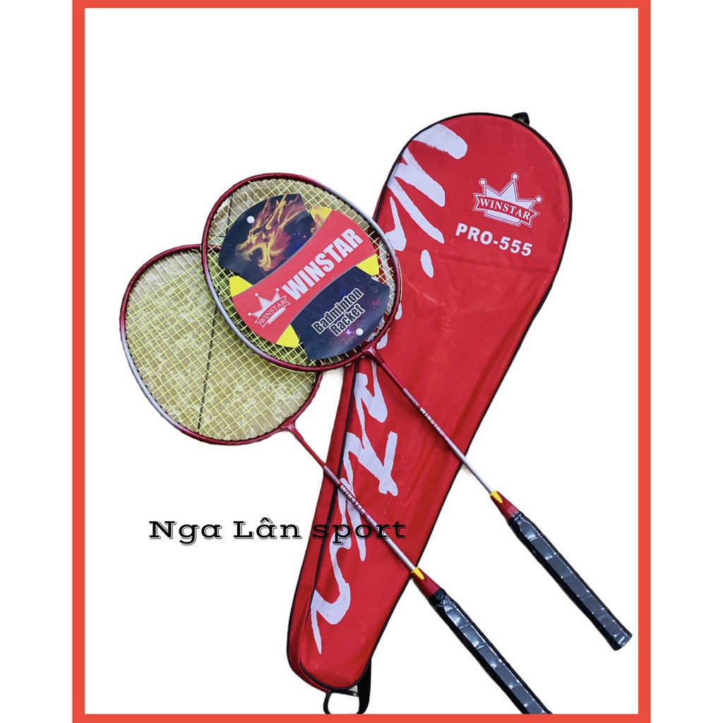 Cặp 2 vợt cầu lông Winstar CHÍNH HÃNG giá rẻ tặng 2 trái cầu Basao