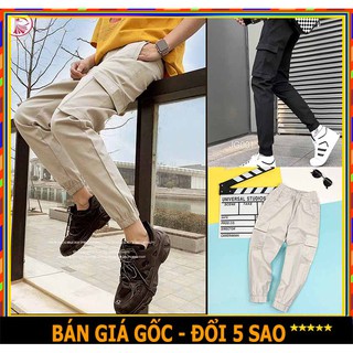 ❤️ BỎ SỈ ❤️ QUẦN JOGGER KAKI TÚI HỘP TRƠN NAM NỮ GIÁ RẺ CÓ SIZE ĐEN, KEM Q60
