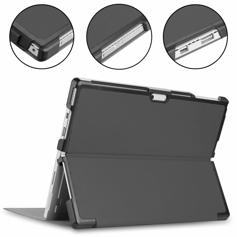 PU Leather Protector Stand Holder Cover Case For Microsoft Surface Pro 4 5 6 12.3 inch