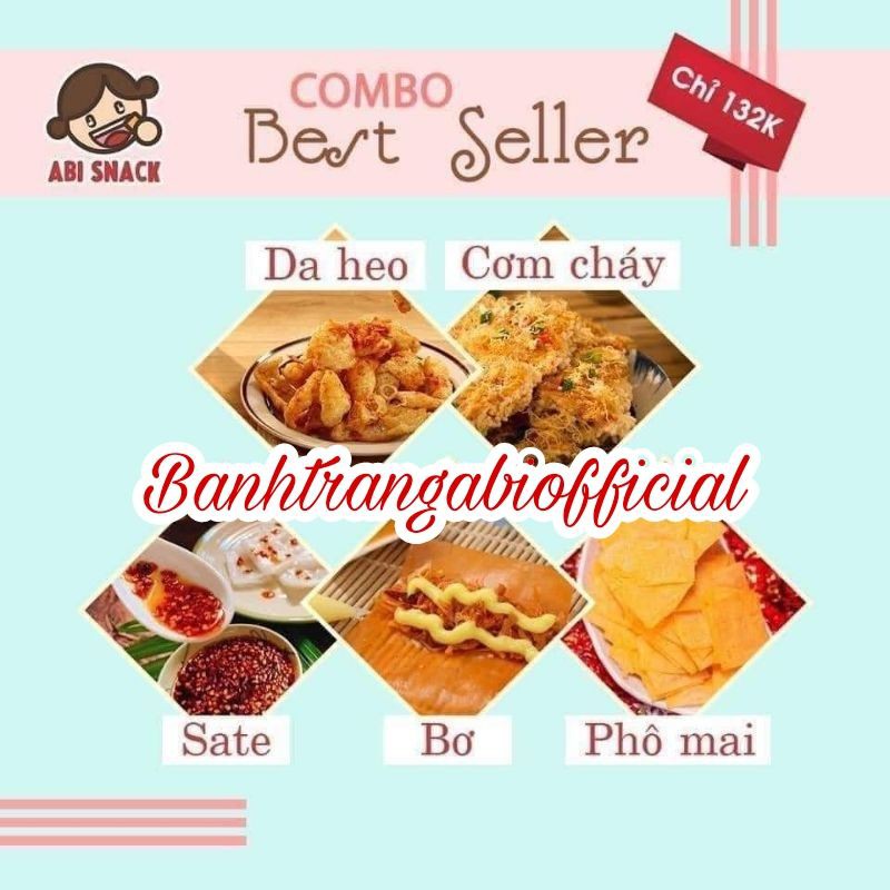 Combo Best Seller Bánh Tráng Abi❤Freeship❤ 5 Vị Bánh Tráng bán chạy nhất Abi Snack