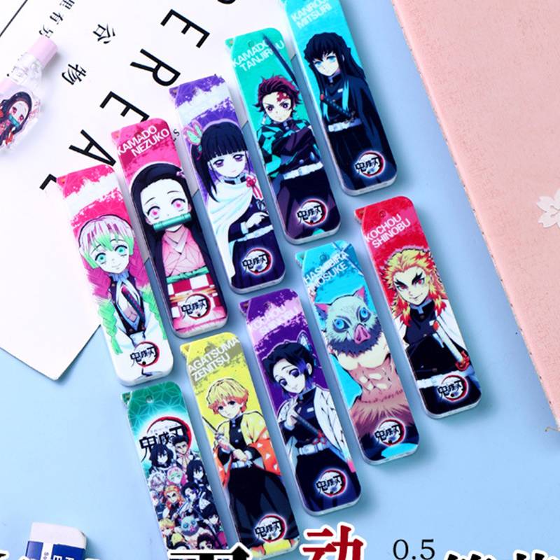 Ruột tim chì dùng thay cho bút chì 0.5mm Demon Slayer Kimetsu No Yaiba 0.5mm Graphite Lead 2B Mechanical Erasable Smooth Pencil Replace Lead Pencil Refill Writing Drawing kids stationery gift