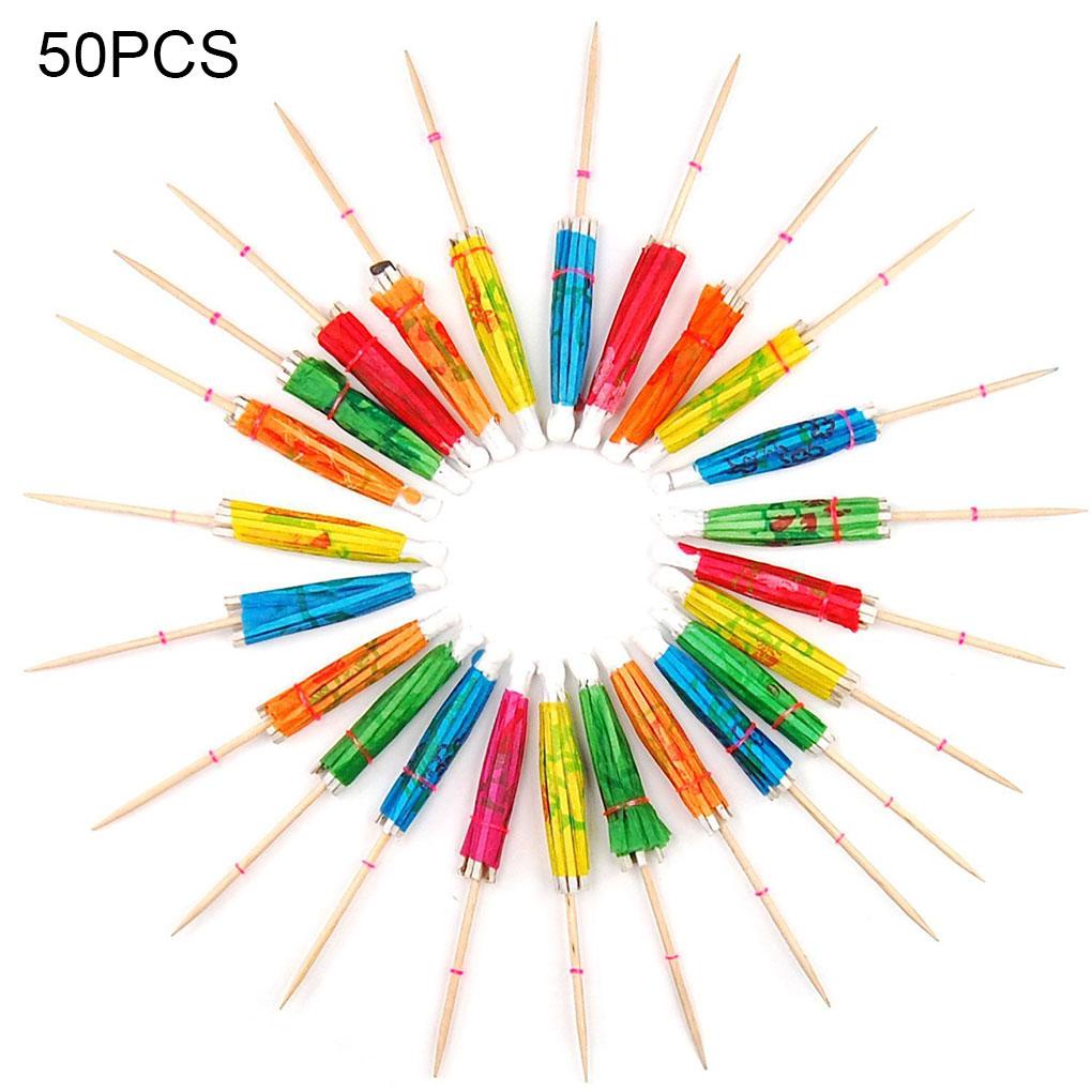 Bộ 50 Cây Dù Mini Trang Trí Bánh Kem