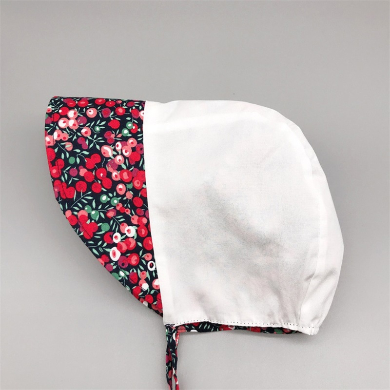 Nón Vành Rộng Vải Cotton In Hoa Xinh Xắn Cho Bé Sơ Sinh