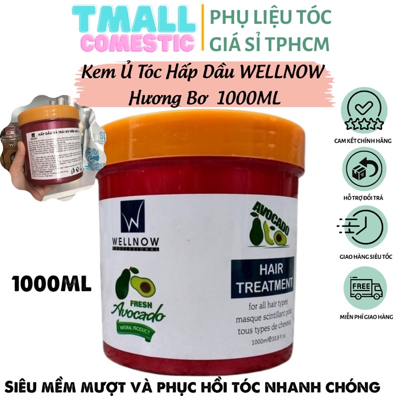 KEM Ủ TÓC HẤP DẦU TINH CHẤT BƠ WELLNOW MỀM MƯỢT 1000ML