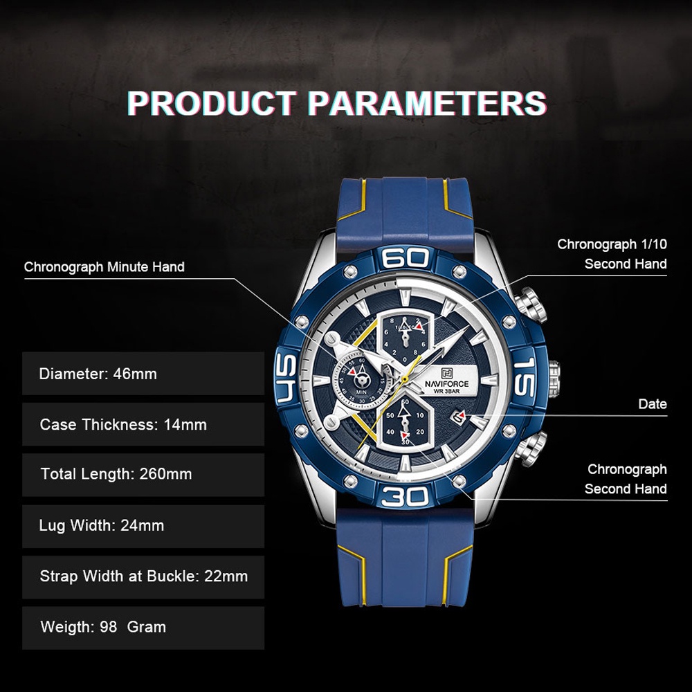 Naviforce Đồng Hồ Thể Thao Chống Thấm Nước Thời Trang Cho Nam