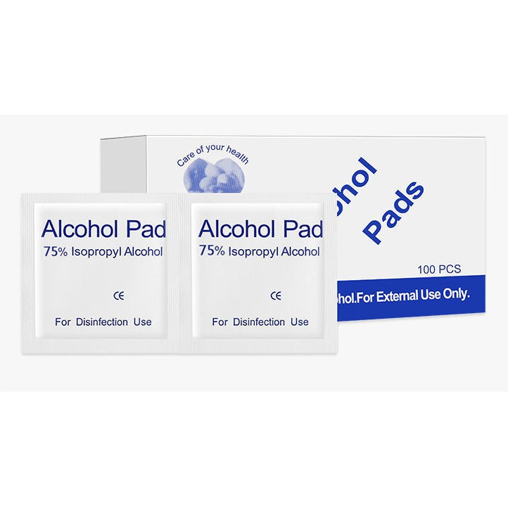 Vải Tẩm Cồn  Tiệt Trùng Alcohol Pad - Hộp 100 miếng ( Hàng công ty ).