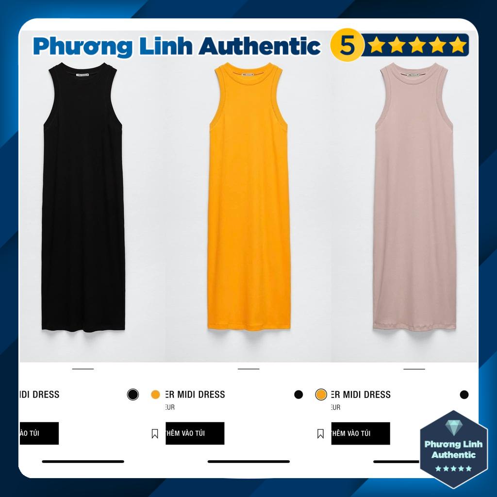 Váy thun dáng dài cổ tròn không tay Zara Auth New Tag có sẵn 1044/002 1044002 4174/902 4174902 bầu mặc được