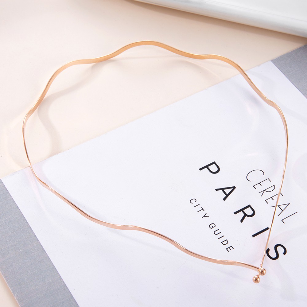 Băng Đô Cài Tóc Bằng Kim Loại Lượn Sóng Phong Cách Hàn Quốc