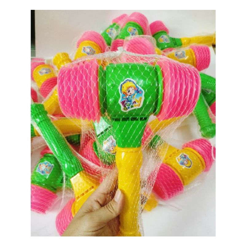 Búa gõ kêu chip chip đồ chơi cho bé, Búa nhựa hơi 2 đầu