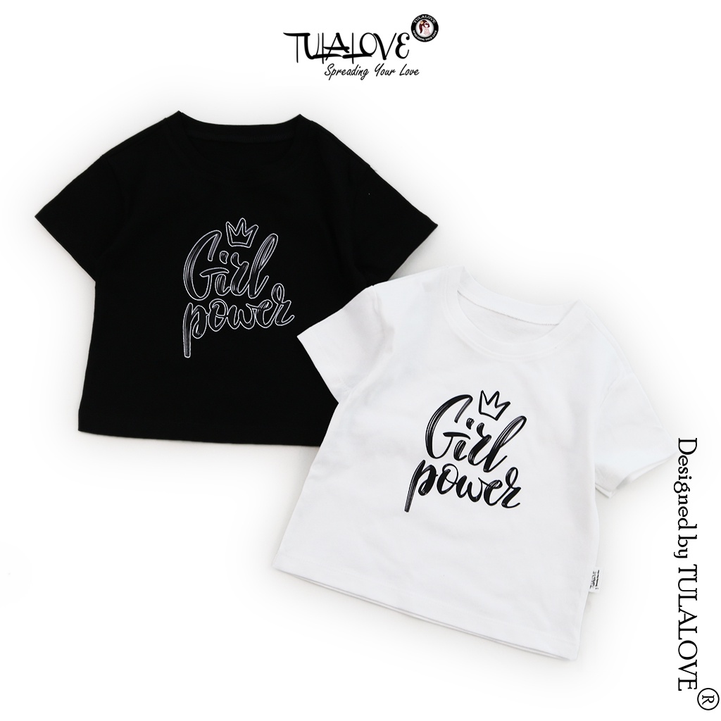 Áo Phông Bé Gái Vải Cotton In Hình Chữ Cực Đáng Yêu, Áo Bé Gái Tulalove