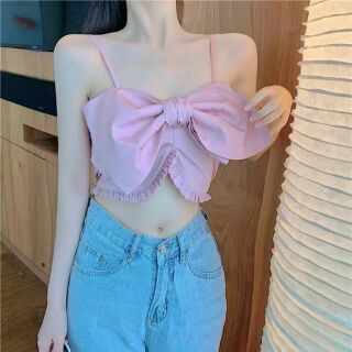 Áo Croptop 2 Dây Nơ Ngực