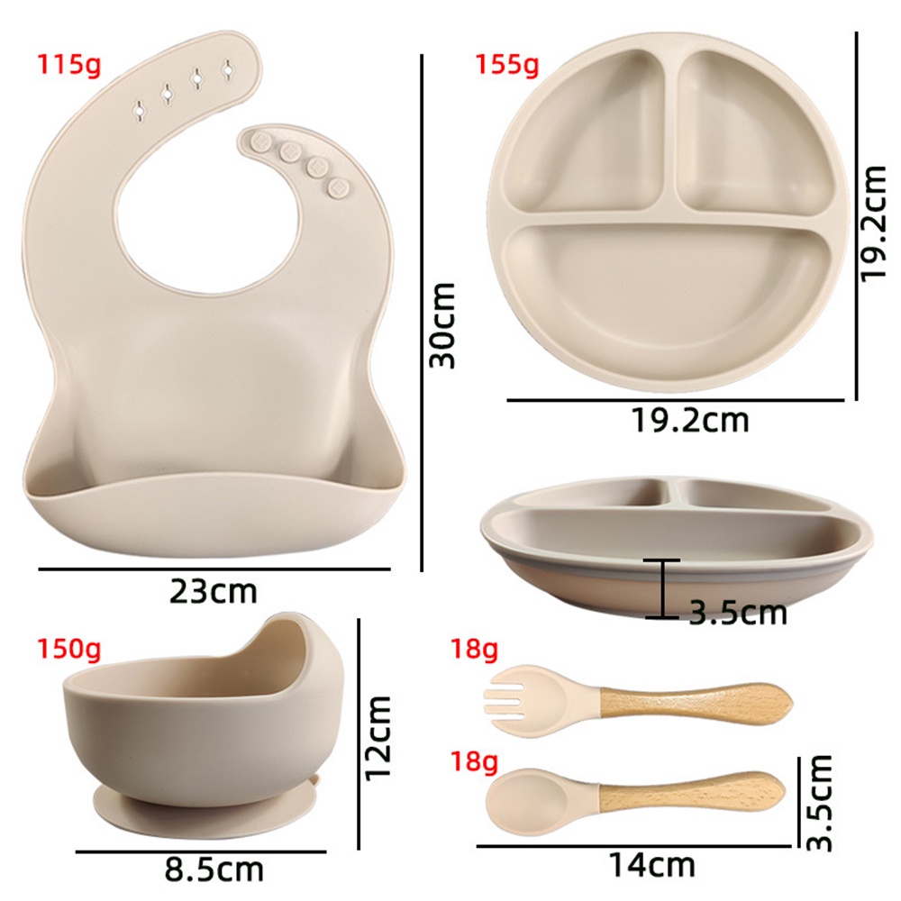 BEAR LEADER Bộ Tô / Muỗng / Nĩa Bằng Silicon Mềm Không BPA Có Giác Hút Hình Gấu Chống Trượt Cho Bé Tập Ăn