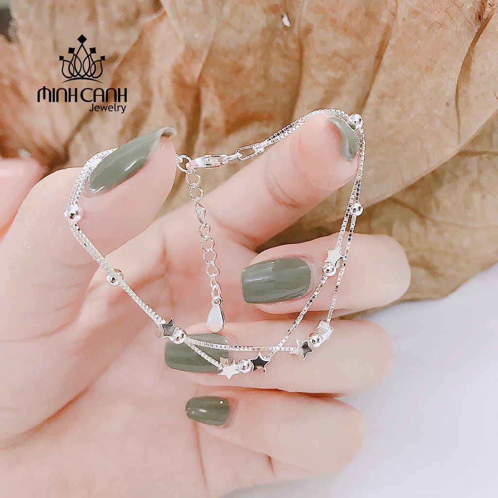 Lắc Tay Bạc Ngôi Sao May Mắn Kiểu Dây Đôi - Minh Canh Jewelry