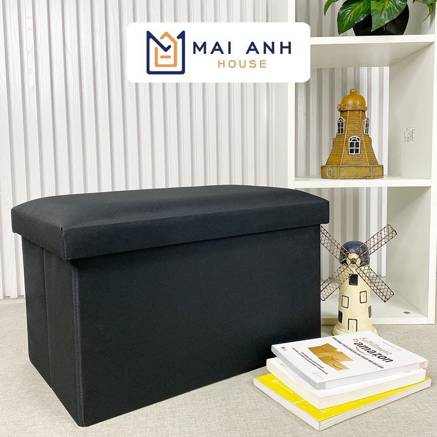 Hộp đựng đồ kiêm ghế ngồi đựng đồ đa năng, ghế 2 trong 1 có thể gấp gọn vừa để đồ vừa ngồi cứng cáp Mai Anh House