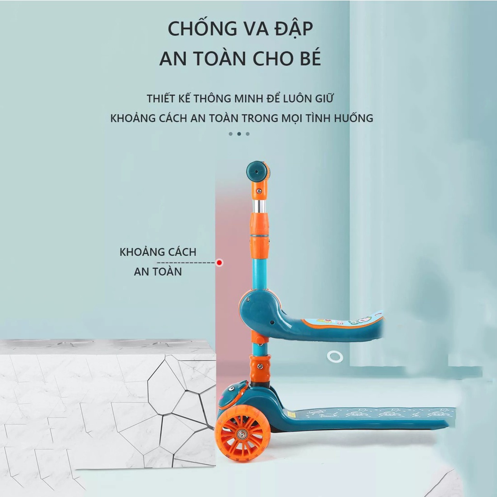 Xe Trượt Scooter Có Nhạc Và Đèn 3in1 - Xe Trượt Scooter Có Nhạc Và Đèn 3in1