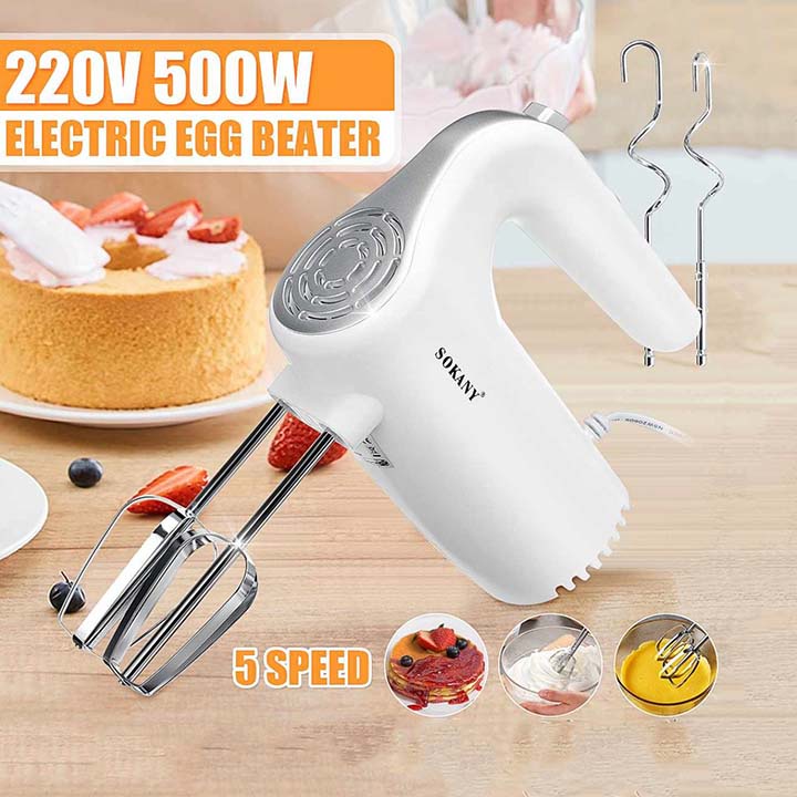 Máy đánh trứng, kem, bơ cầm tay Sokany công suất 500w mạnh mẽ