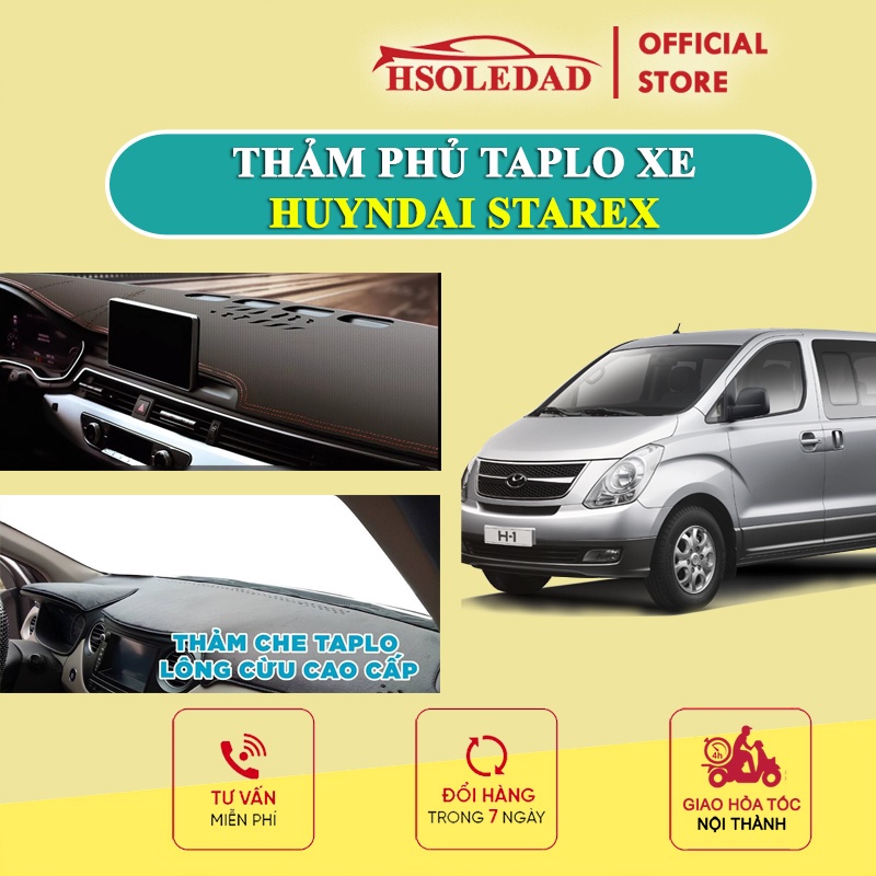 Thảm taplo Hyundai Starex bằng lông Cừu 3 lớp