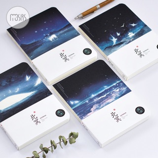 Nhập FUFU1890 giảm 10k- Sổ Notebook/planner Bầu trời đêm sáng