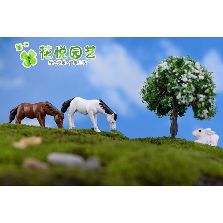 Phụ Kiện Tiểu Cảnh Chú Ngựa Trang Trí Terrarium, sen đá, xương rồng, cây cảnh, làm mô hình, đồ handmade