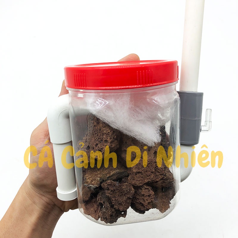 Lọc vi sinh chế airlift cho hồ cá thủy sinh - Lọc sủi chế ống Airlife hộp nhựa