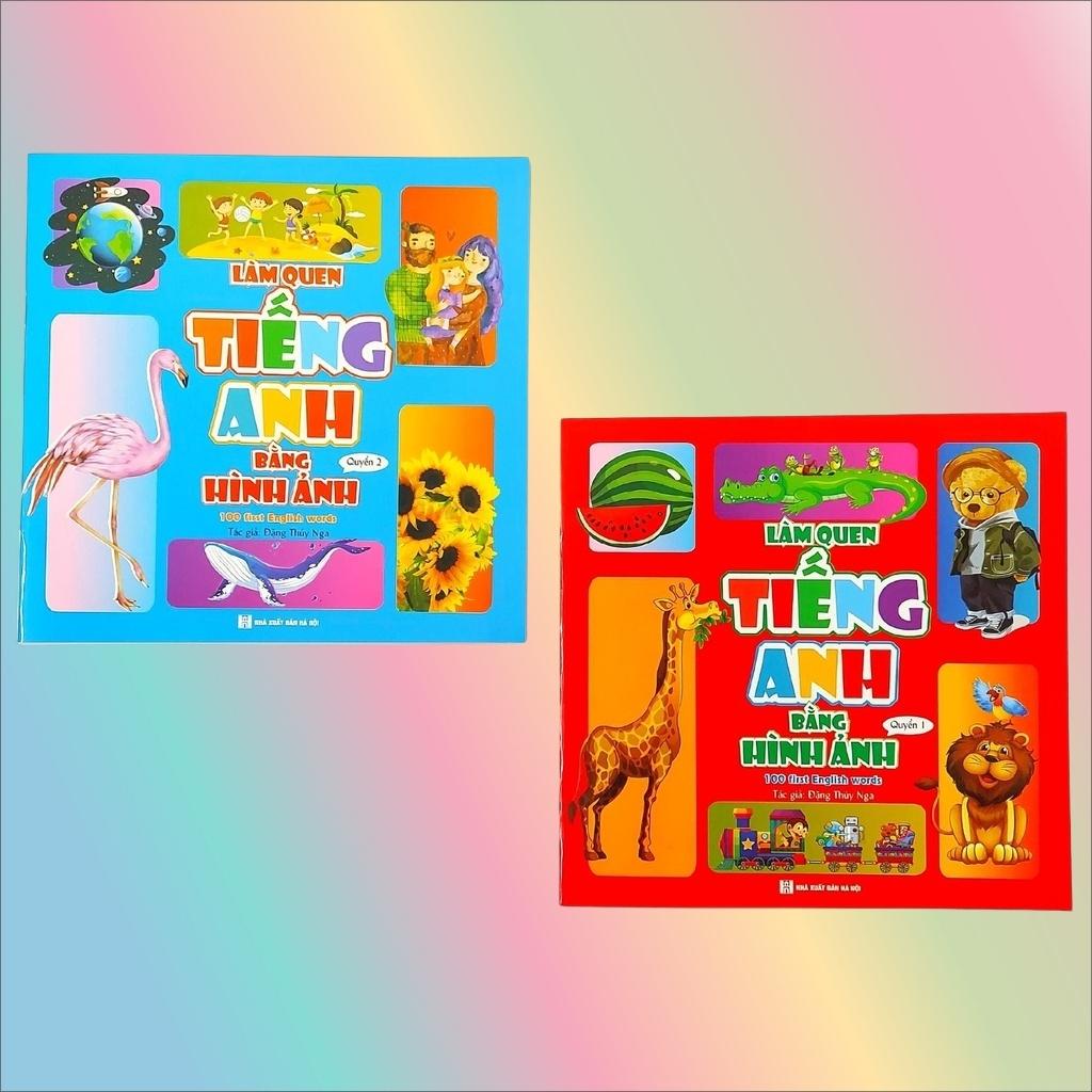 Sách - Làm quen tiếng anh bằng hình ảnh- 100 first English words song ngữ Việt Anh (Bộ 2 cuốn)
