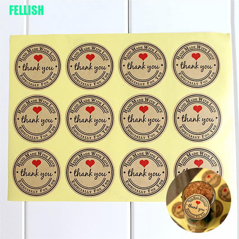 Set 12 / 60 / 120 Miếng Nhãn Dán 38mm In Chữ Thank You Dùng Cho Tiệc Cưới