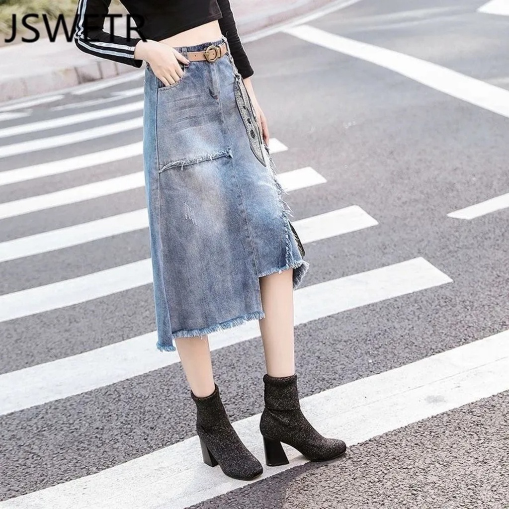 Chân Váy Denim Lưng Cao Siêu Đẹp Nước ngoài