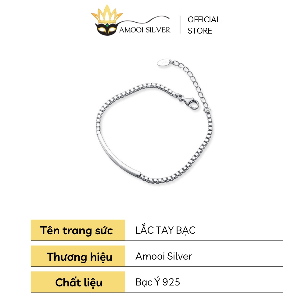 Lắc tay bạc S925 thanh ngang - Amooi Silver AT72