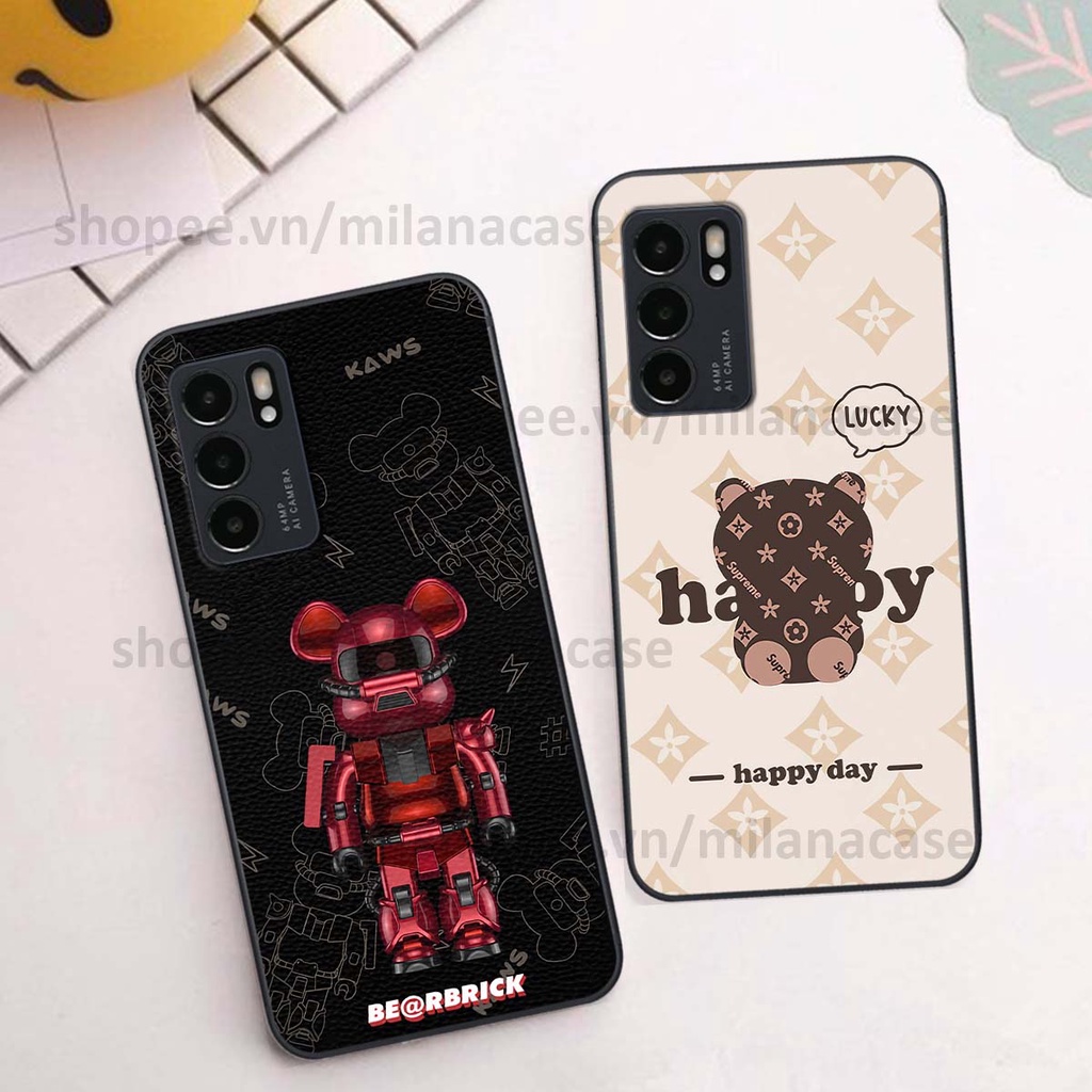 Ốp Oppo Reno6 / Reno6 Z 5G / Reno 6 gấu be@rBrick gấu Teddy Kaws siêu đẹp, phong cách, cá tính