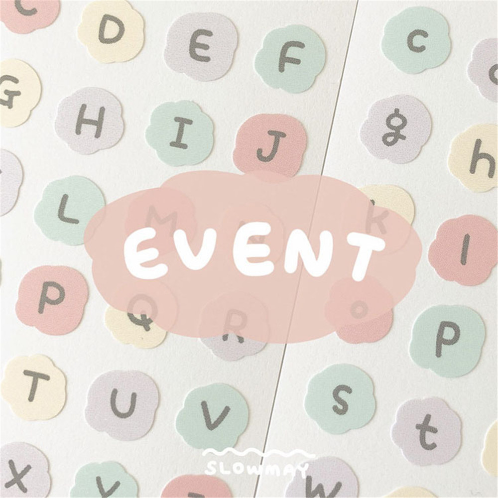 Nhãn dán trang trí sổ tay in chữ tiếng anh dễ thương