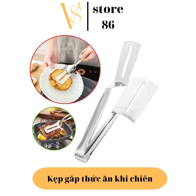Xẻng, kẹp bằng Inox Dùng Để Gắp Đồ Chiên ,Nướng ,Gắp Các Đồ Nóng G198-xeng-kep