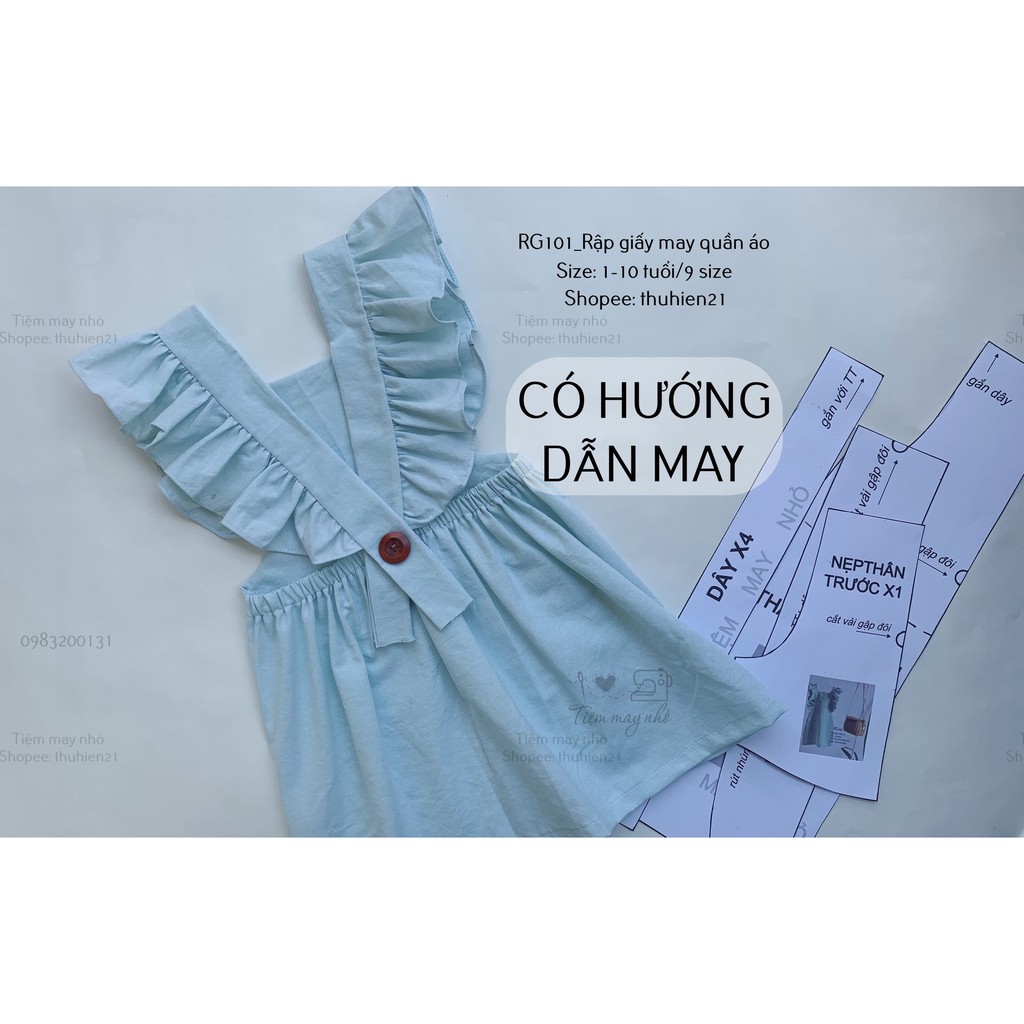 RG101_Rập giấy may váy yếm bé gái
