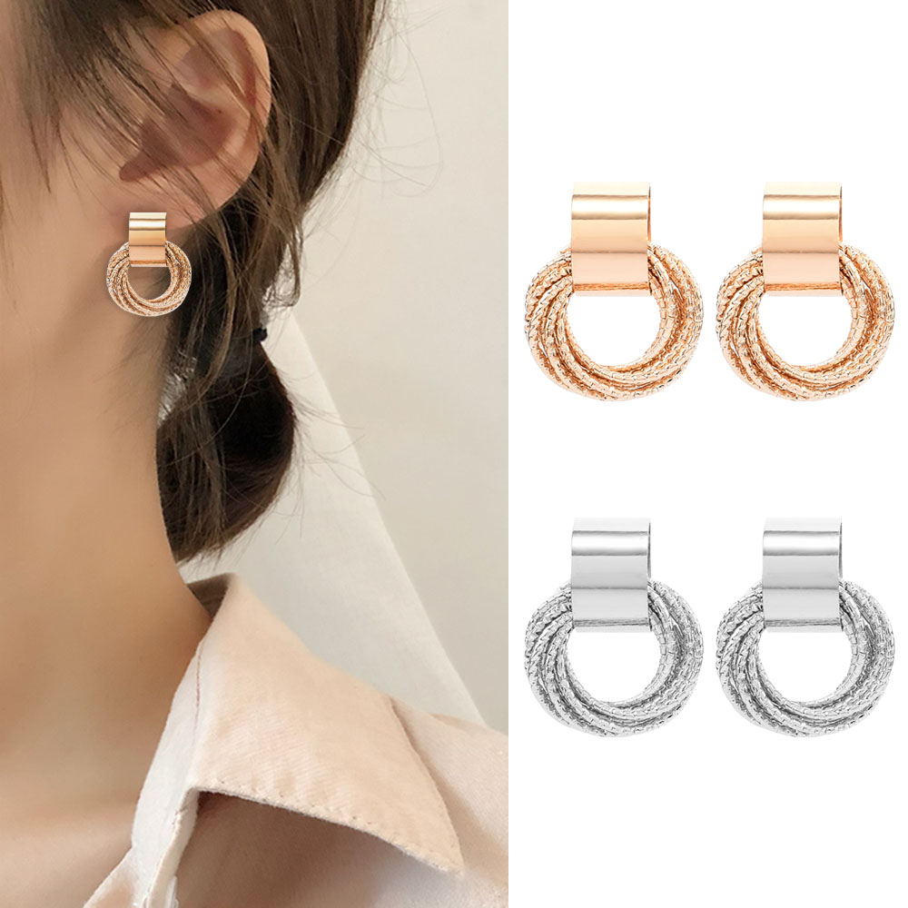 COD Khuyên Tai Nữ Trang Dáng Tròn Phong Cách Retro