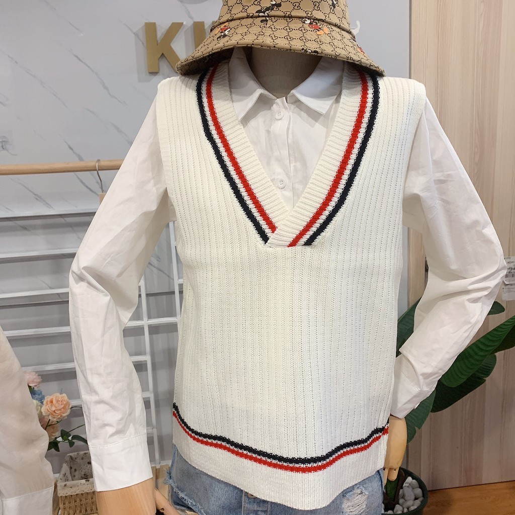 Áo gile len nữ ulzzang [QUẢNG CHÂU-VIDEO] Áo len thừng nữ dáng gile ulzzang nhập Taobao phong cách kiểu Hàn Quốc | BigBuy360 - bigbuy360.vn