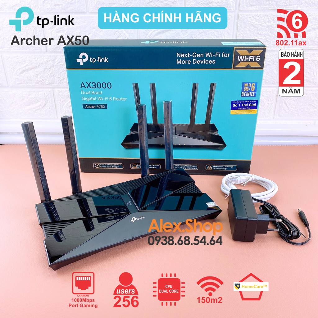 [Chính Hãng] TP-Link Archer X50 Thiết Bị Phát Wifi6 Gigabit Băng Tần Kép AX3000