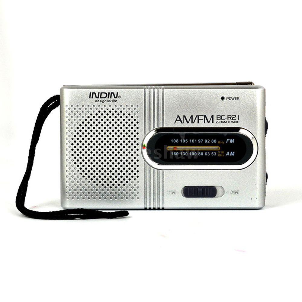 Ayeshaw BC-R21 Mini Radio Portable Speaker AM FM Adjustable Telescopic Antenna Pocket Radios