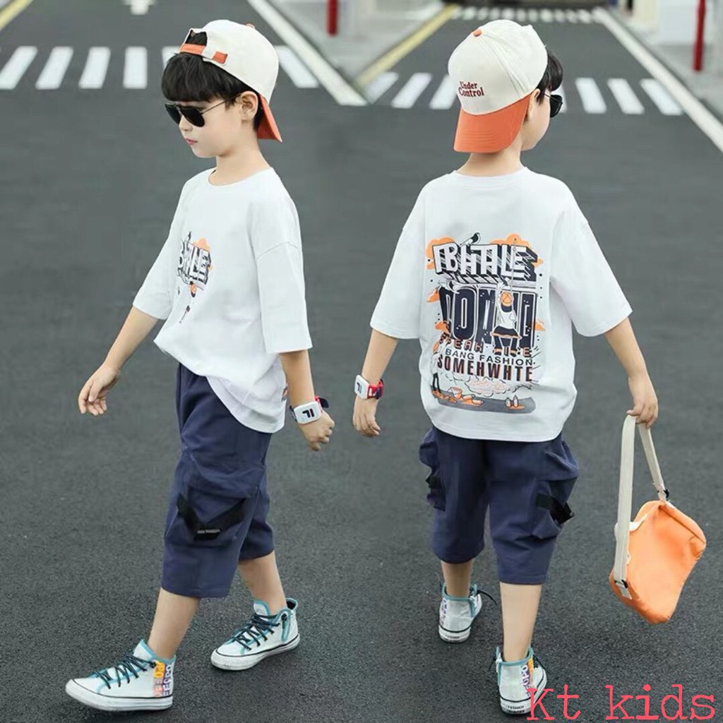 [Chính hãng Kt.Kids 10-65kg] Set bộ bé trai quần lửng túi hộp cực chất cool ngầu cho hotboy