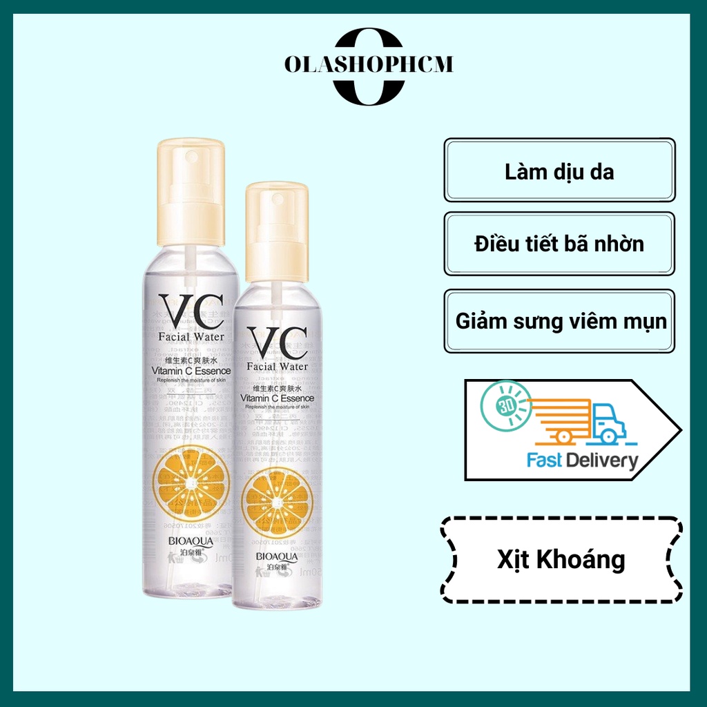 Xịt khoáng Vitamin C cung cấp ẩm làm dịu và phục hồi da