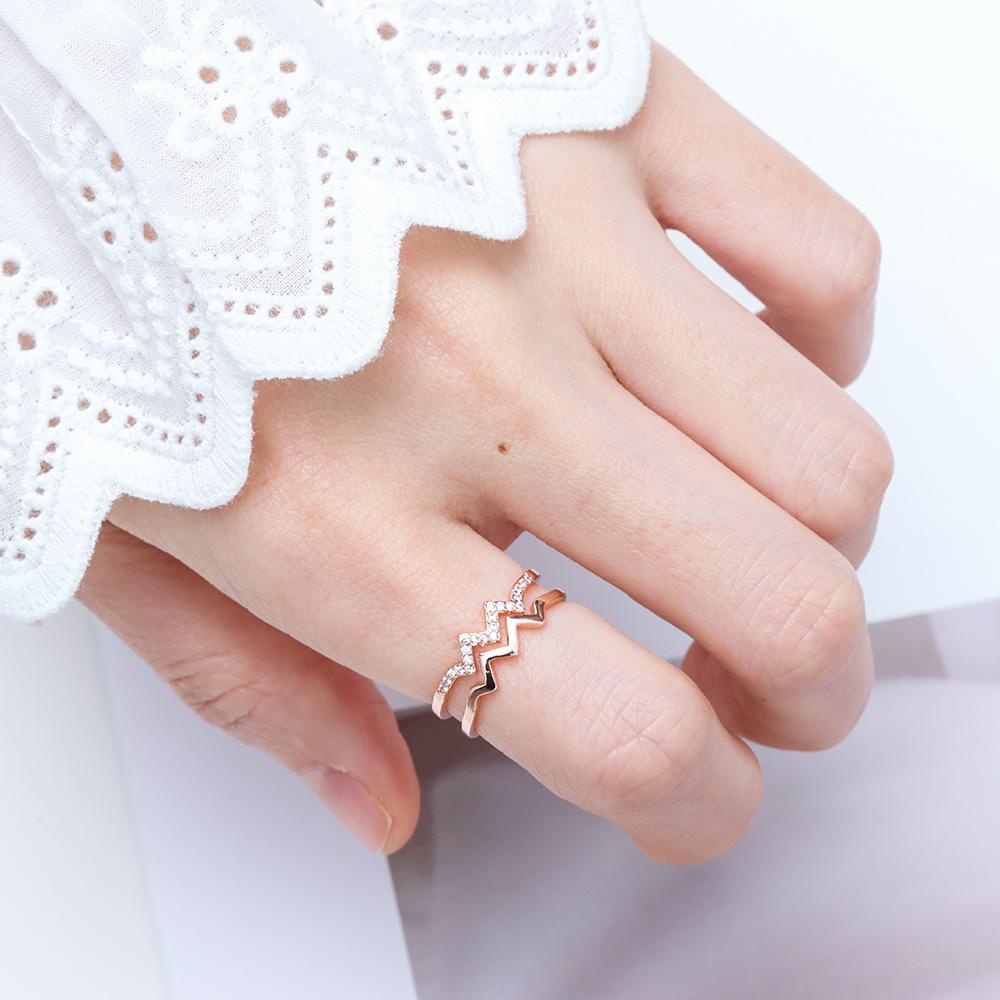 Nhẫn Gợn Sóng Chuyên Dụng Chất Lượng|Nhẫn Mạ Bạc Khắc Chữ to My Daughter Đính Đá Nhiều Màu Sắc