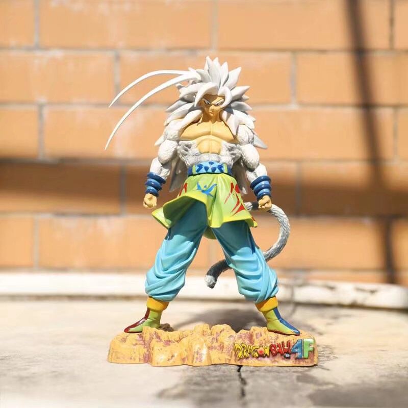 Sản phẩm mới tại chỗ anime bảy viên ngọc rồng mũgk super saiyan monkey king super five white hair goku hình đóng hộp mô hình trang trí hình kỳ nghỉ
