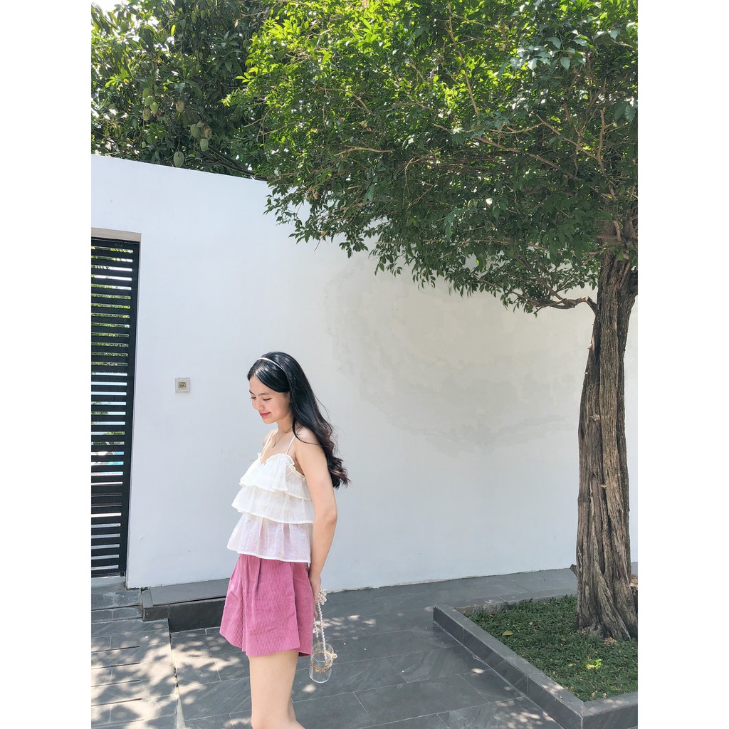 Quần shorts nhung lưng liền ống rộng MAGENTA SHORTS | BigBuy360 - bigbuy360.vn