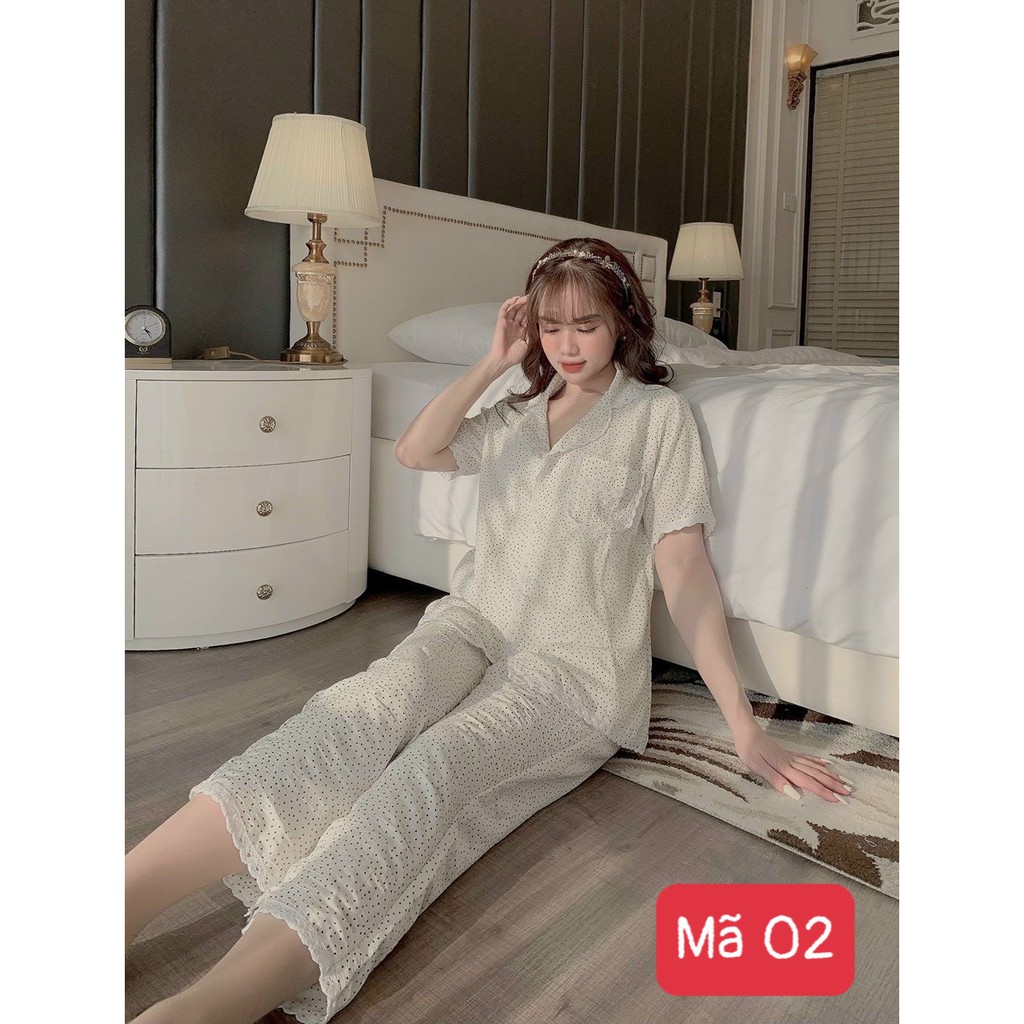 Đồ bộ pyjama mặc nhà, set quần áo bộ dài chất lụa cao cấp