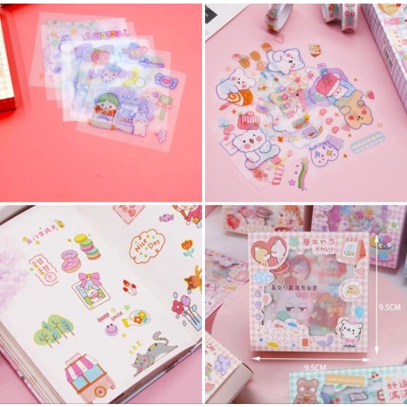 HỘP QUÀ 8 TẤM STICKER CPP, PET SIÊU XINH