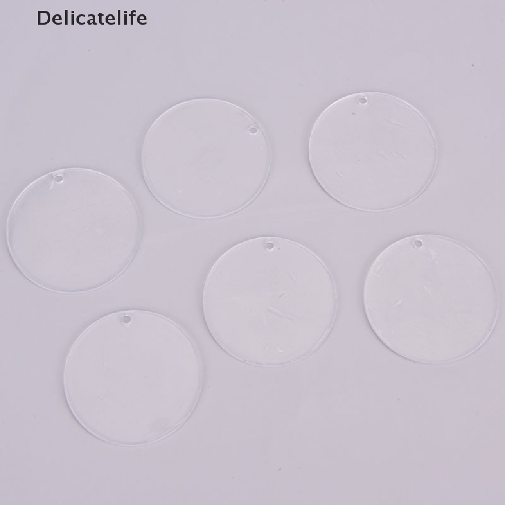 Set 10 mặt dây chuyền hình tròn bằng acrylic trong suốt DIY