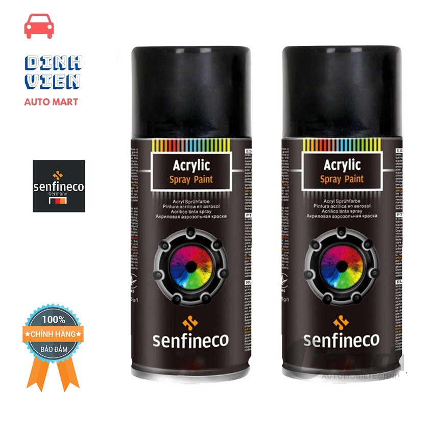 {Cao Cấp } Sơn Đen Bóng SENFINECO 4039 Paint Acrylic Black Gloss 400ML/ Chai – Hàng chính hãng