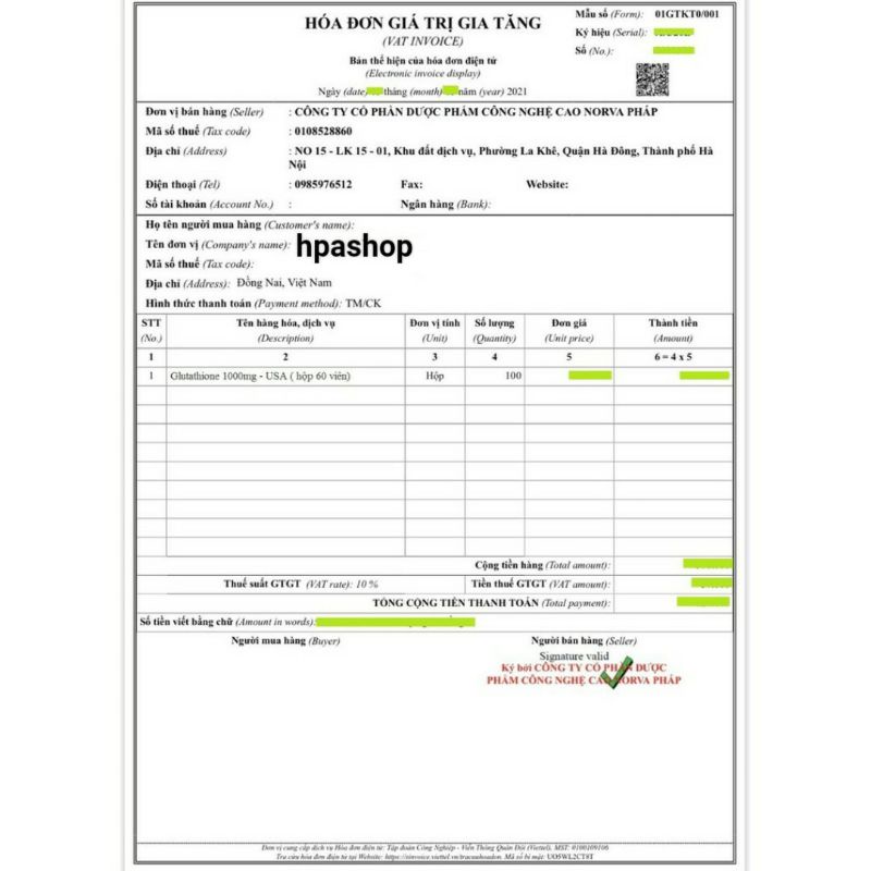 Viên uống trắng da GLUTATHION 1000mg ( USA, Hộp 60 viên) date 2024