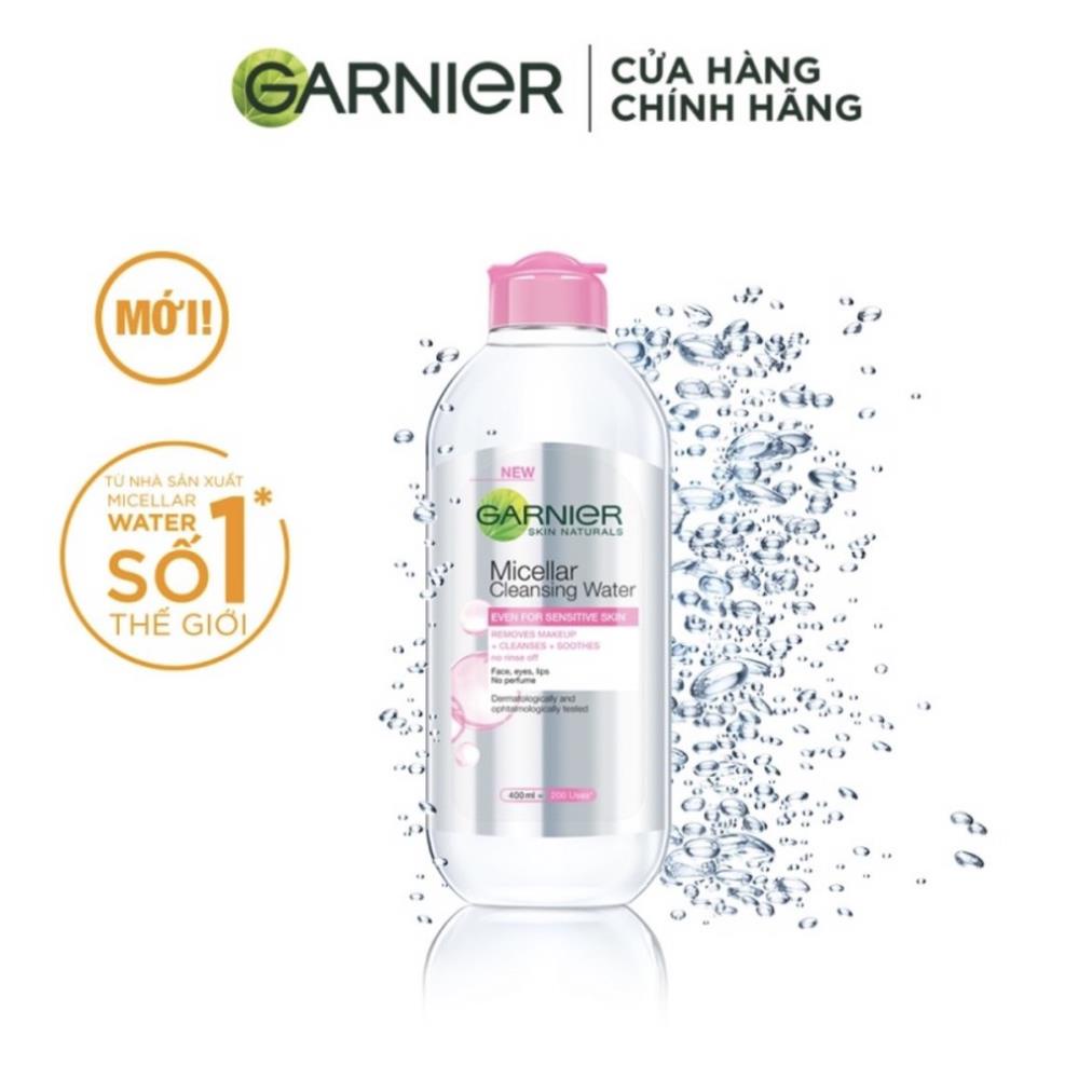 [ TẶNG BÔNG TẨY TRANG ] Nước làm sạch và tẩy trang cho mọi loại da Garnier Micellar Water 400ml | BigBuy360 - bigbuy360.vn
